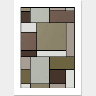 Mondrian camouflage abstract pattern Posters and Art